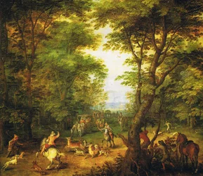 Hirschjagd im Wald